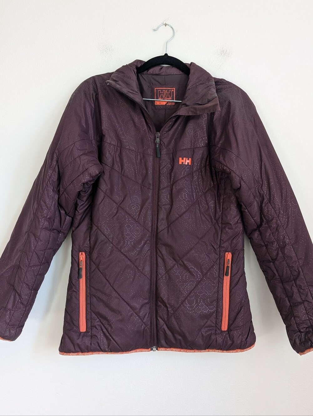 Helly Hansen Light Insulated Quilted Puffer Jacket In Floral Dot Pattern Plum